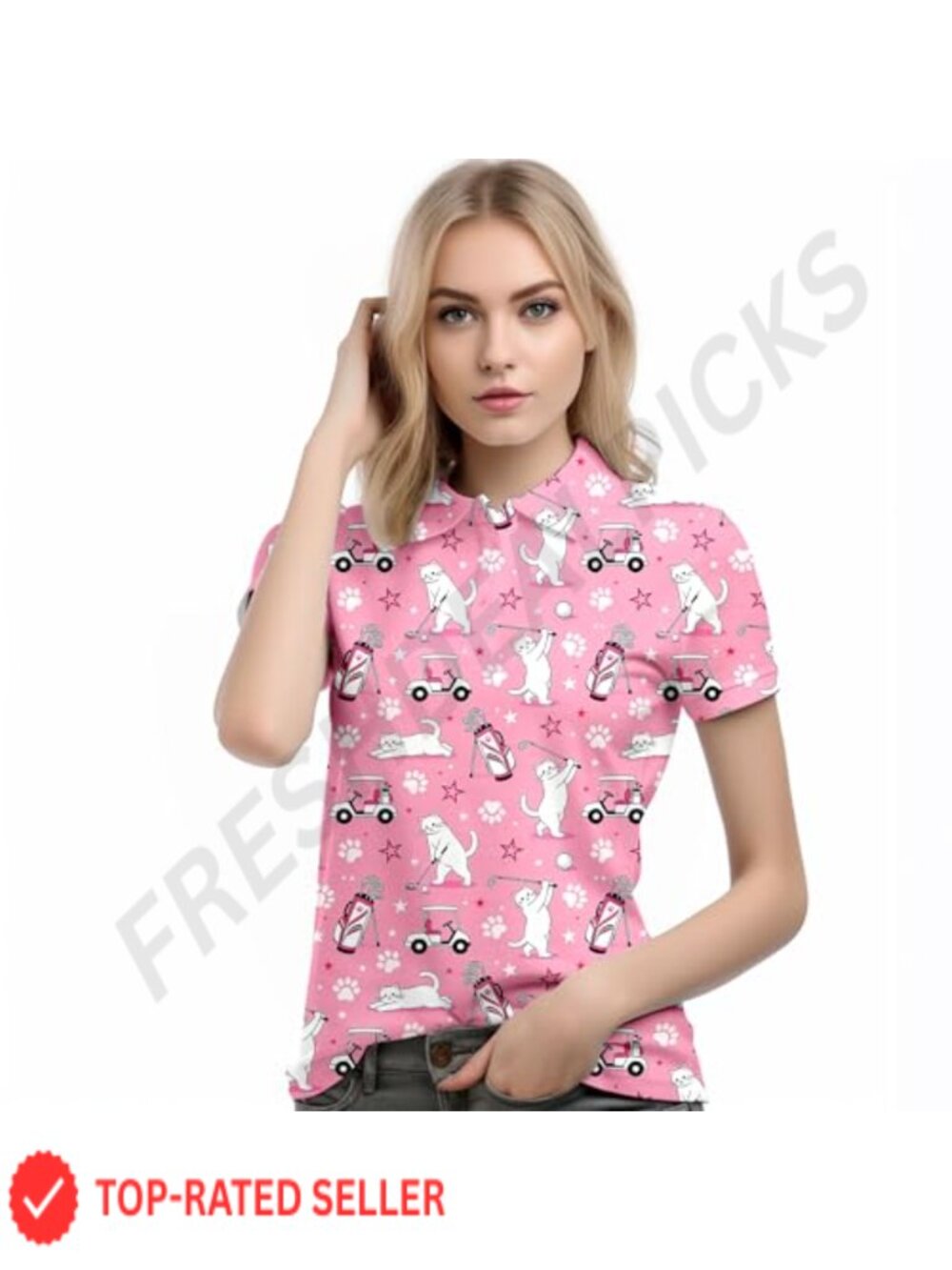 Women's Golf Polo Shirt Quick Dry Funny Activewear Short Sleeve